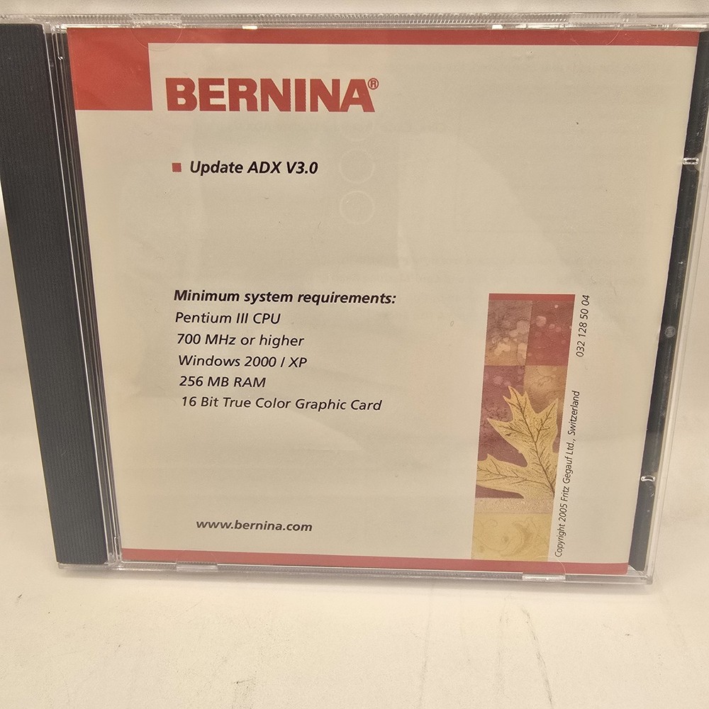Bernina Version 4 Editor Lite V4 Embroidery Software Windows XP CD + USB