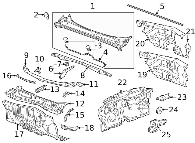 Genuine GM Passenger Side Plenum Upper Panel Extension 23370892