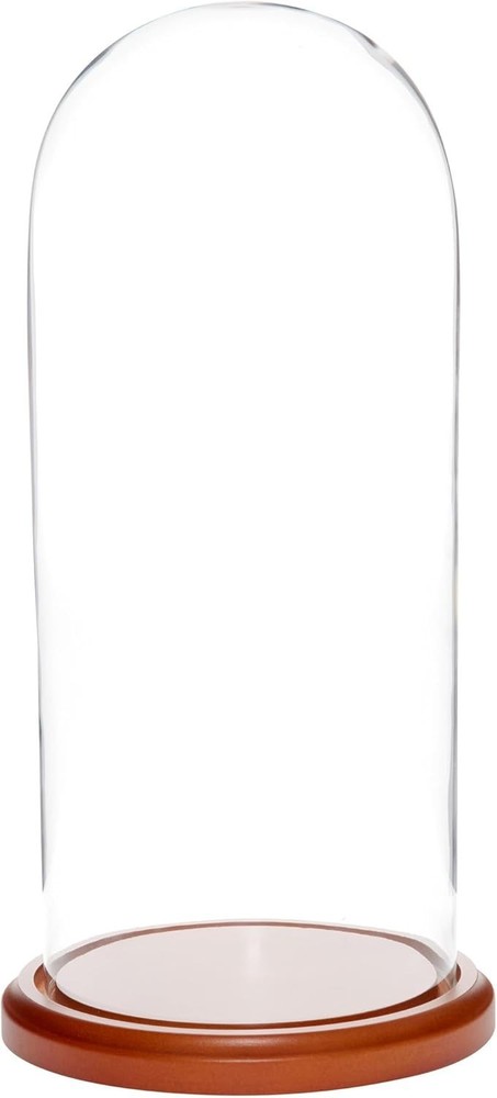 Glass Display Dome for Figurines - Walnut Base