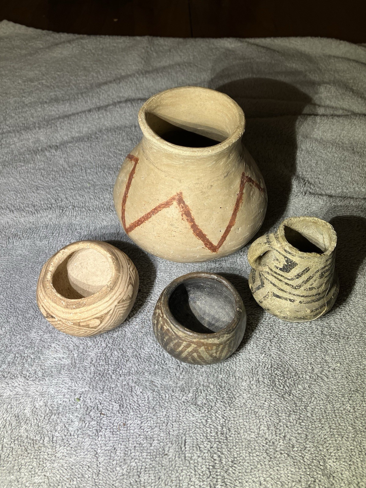 Anasazi Black On White Pottery Miniature Collection