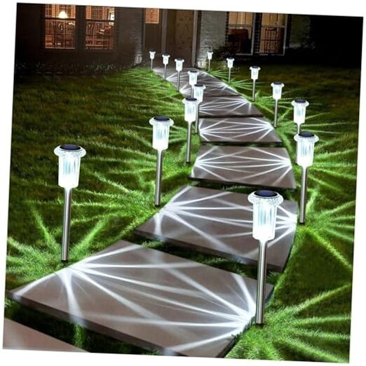 Solar Lights Outdoor 10 Pack Waterproof 6000K Cold White LED Cold 10Pack