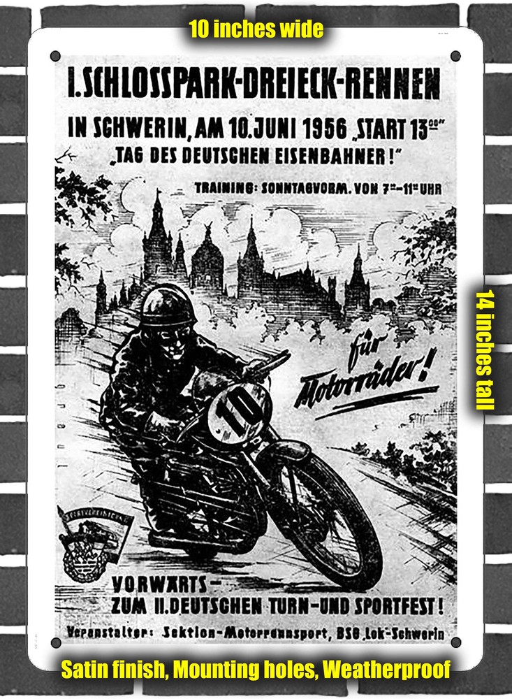 Metal Sign - 1956 Schwerin Racing Program - 10x14 inches