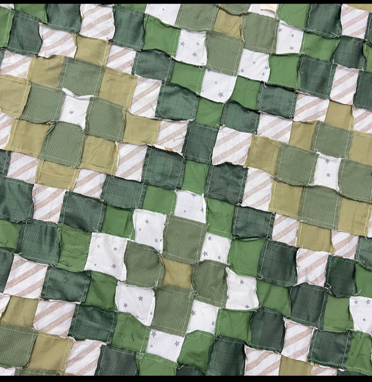 Irish Chain Handmade Cotton Queen Patchwork quilt top/topper