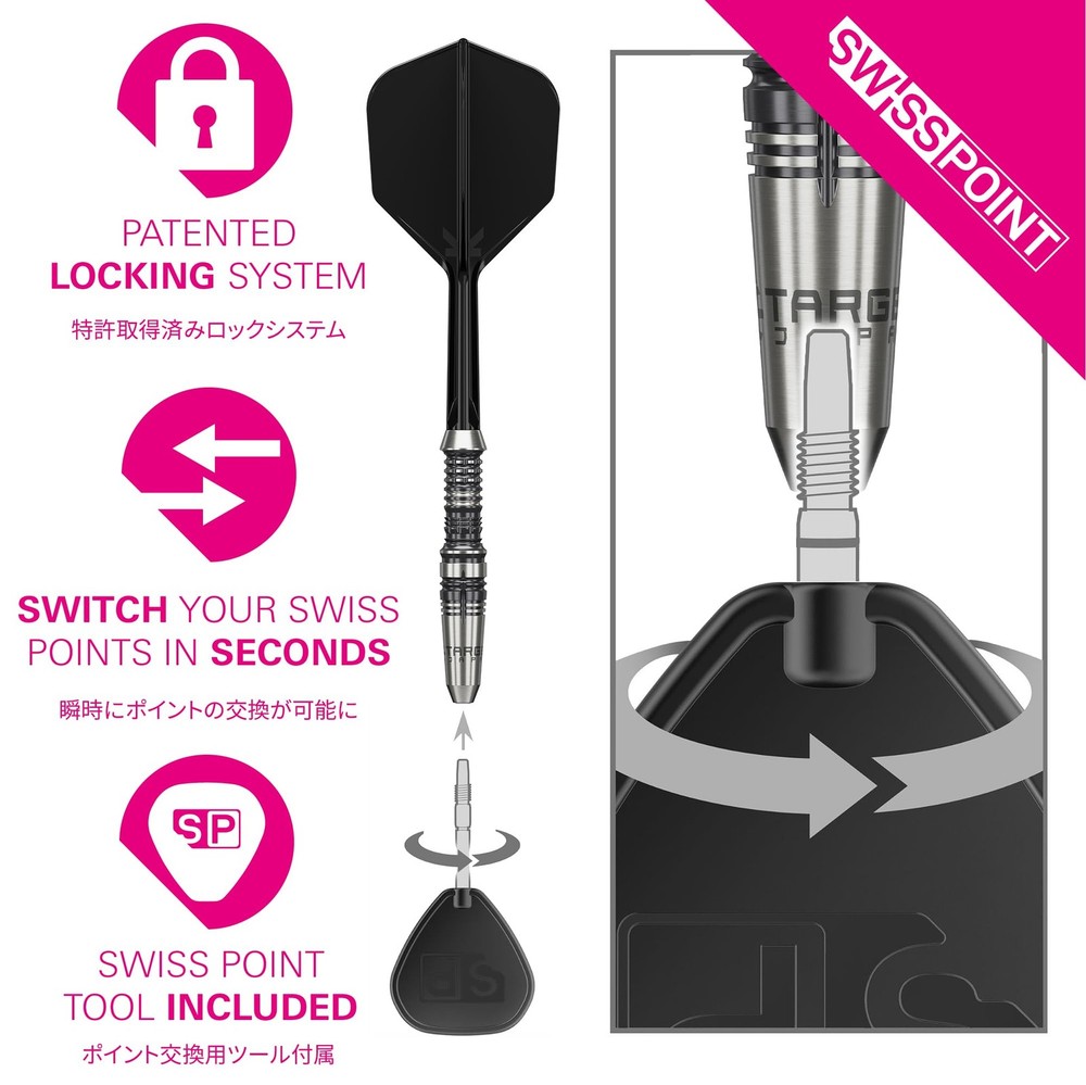 Target BLACK MARQUE HERACLES 90% SP STEEL TIP DARTS (Hercules)