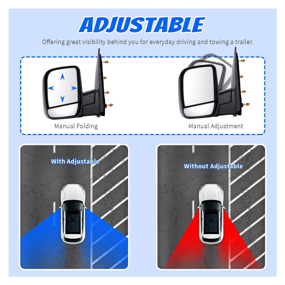 LEFT View Mirror for 02-08 FORD E150 E250 E350 E450 E550 Club Wagon Super Duty