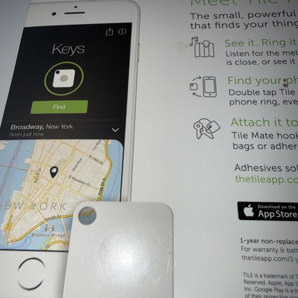 NEW Tile Mate Bluetooth Tracker for Keys Phone Wallet