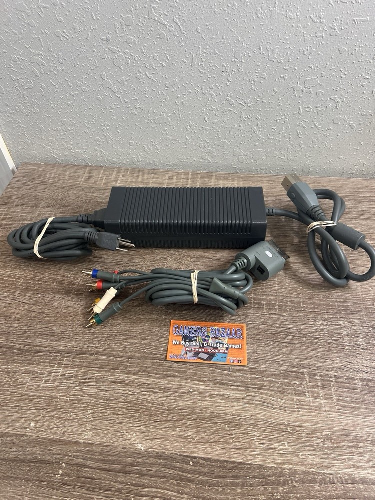 ⭐️Official OEM Microsoft Xbox 360 Power Supply Brick 175W AC & Component Cable‼️