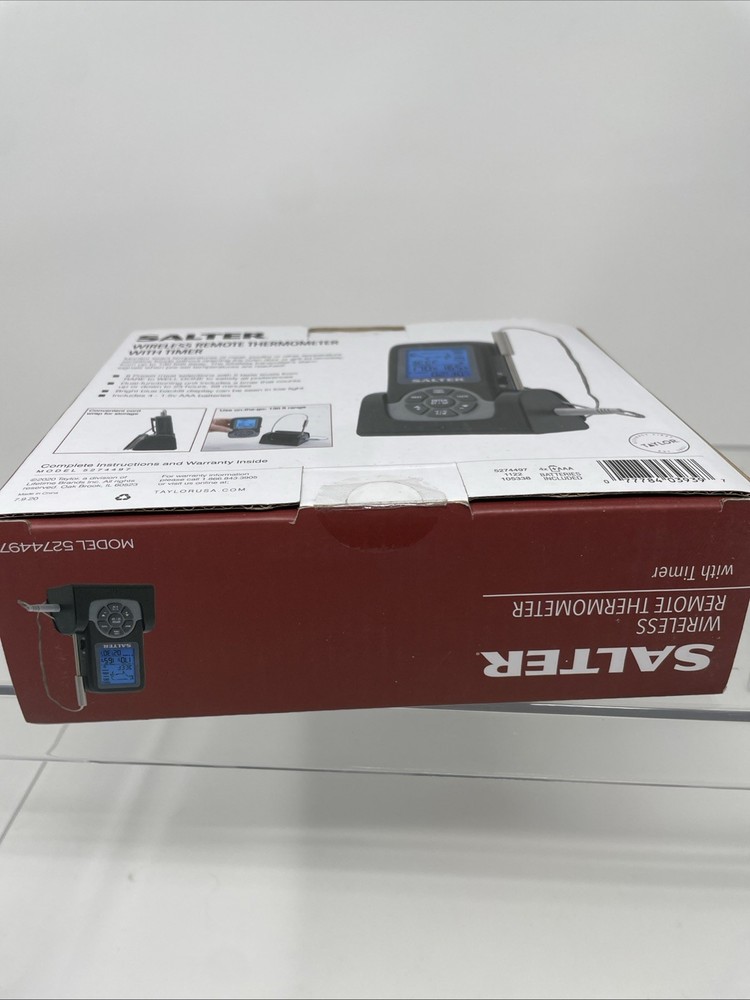 NEW SALTER Wireless Remote Thermometer with Timer