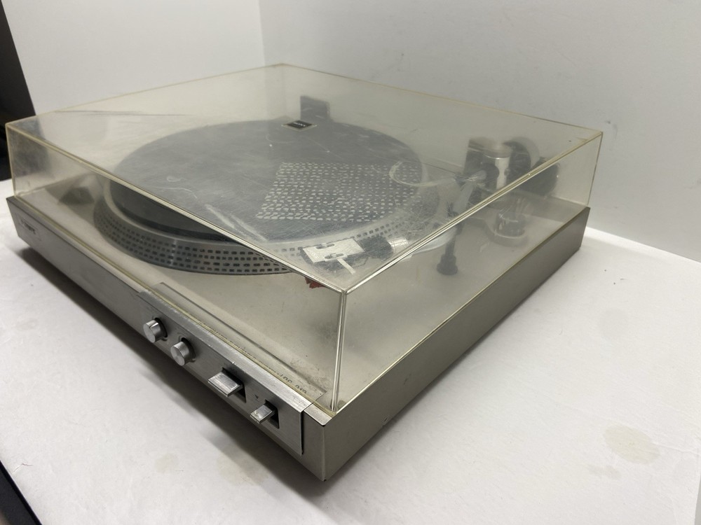 Sony PS-212 Direct Drive Turntable Bench Tested Working Missing Right Foot