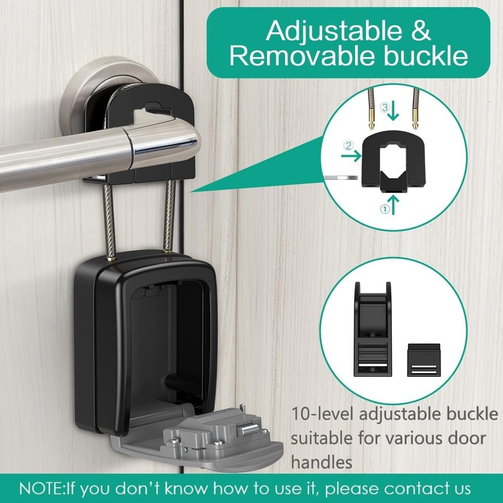 Key Lock Box, Resettable Key Storage Lock Box with Removable Buckle, Key Safe...