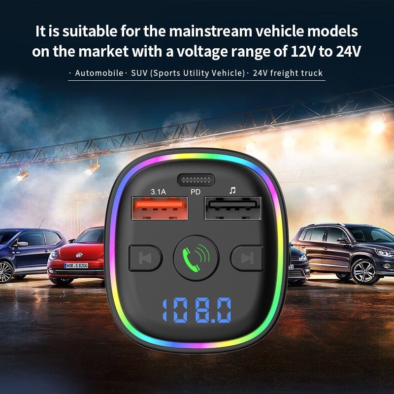 C32 Bluetooth Car FM Transmitter MP3 Player TF Card Slot Car Charger