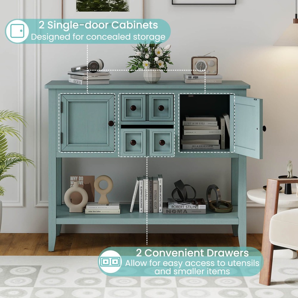 Buffet Sideboard Cabinet Entryway Console Table with 2 Doors and 2 Drawers