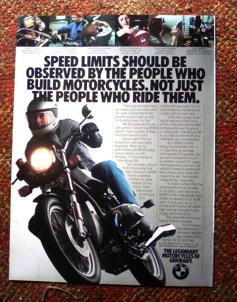 1984 BMW Motorcycle Print Ad