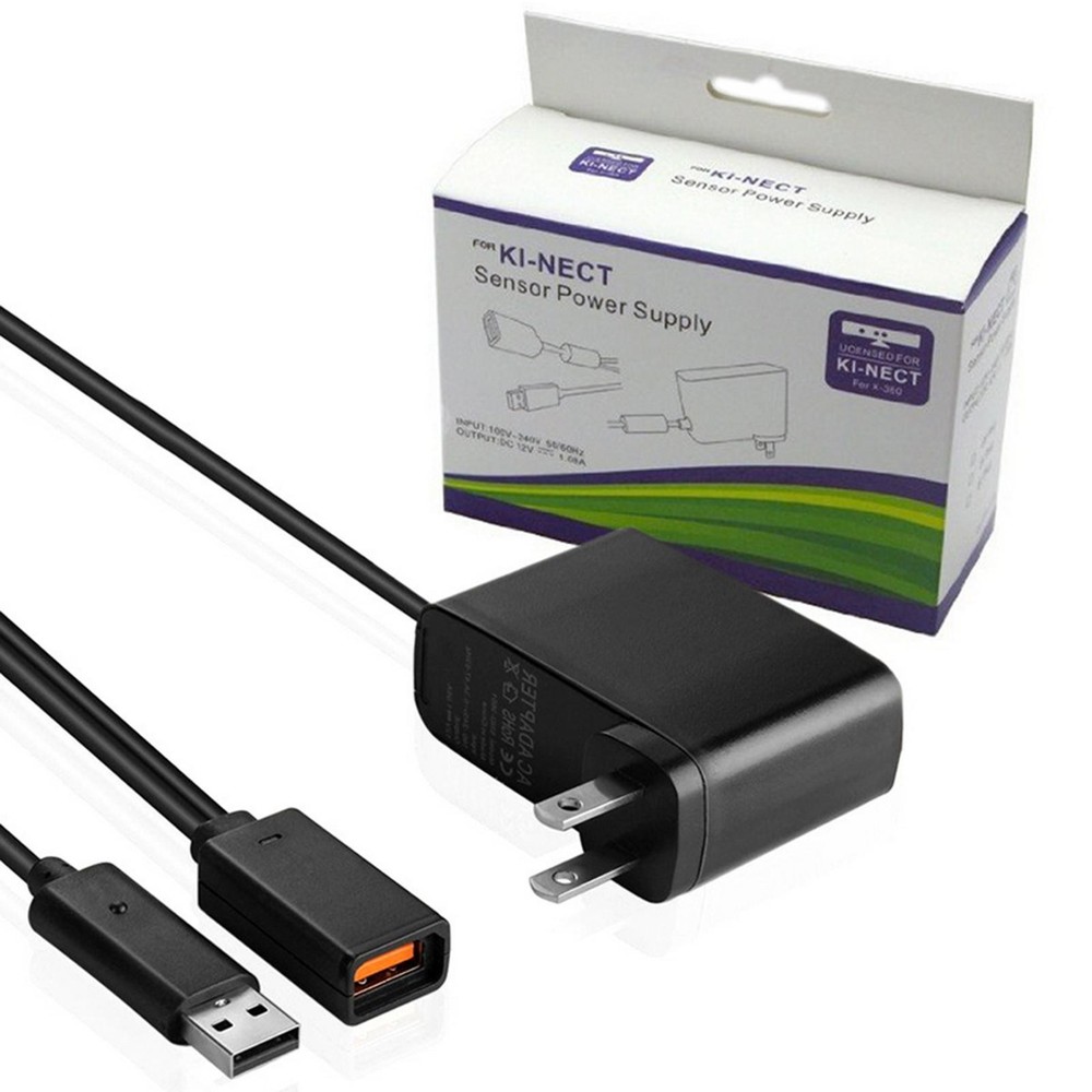 1* USB Charger AC Power Supply Adapter Cable For XBOX 360 Console Kinect Sensor
