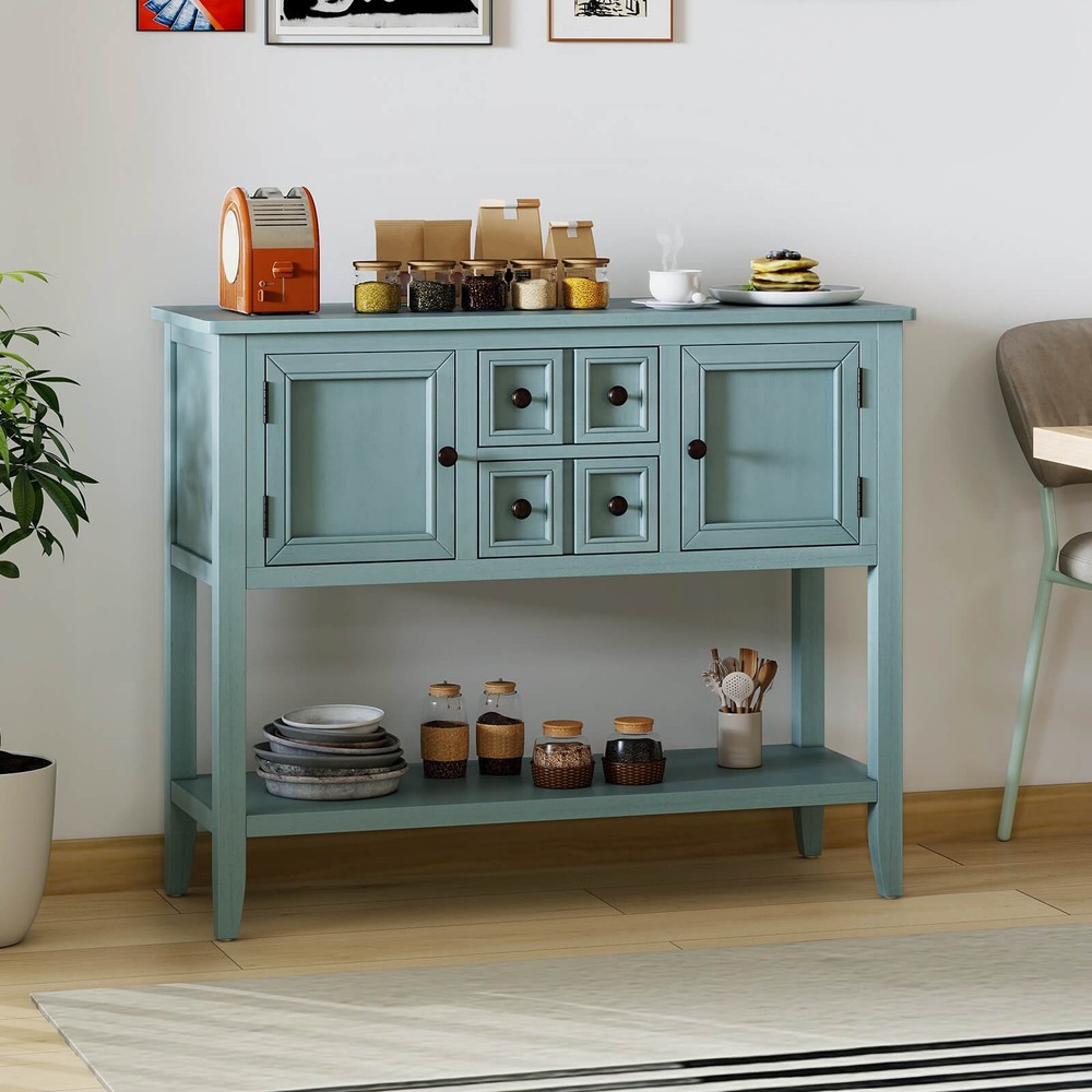 Buffet Sideboard Cabinet Entryway Console Table with 2 Doors and 2 Drawers