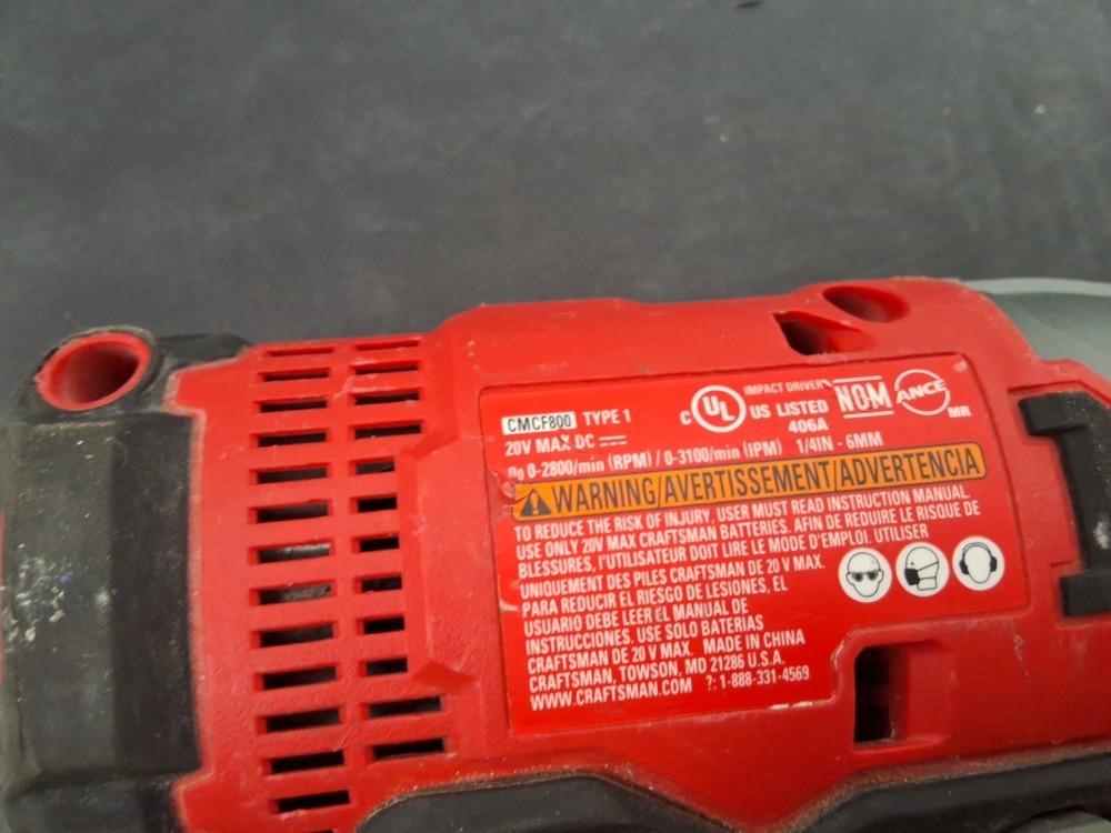 Craftsman Impact Driver 1/4" CMCF800 [BARE-TOOL] GOOD WORKING CONDITION!!!
