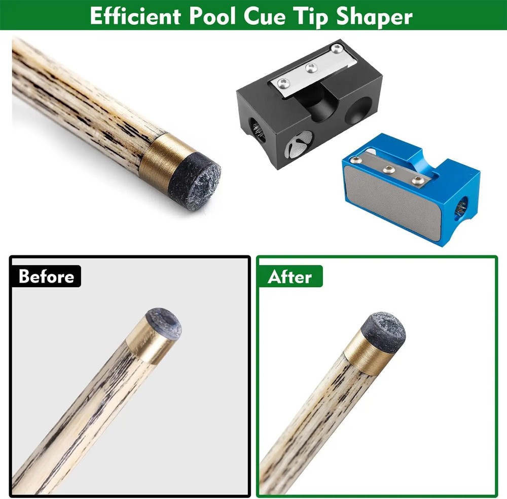 8 Way Cue Tip Repair Tool with Replacement Blade SILVER