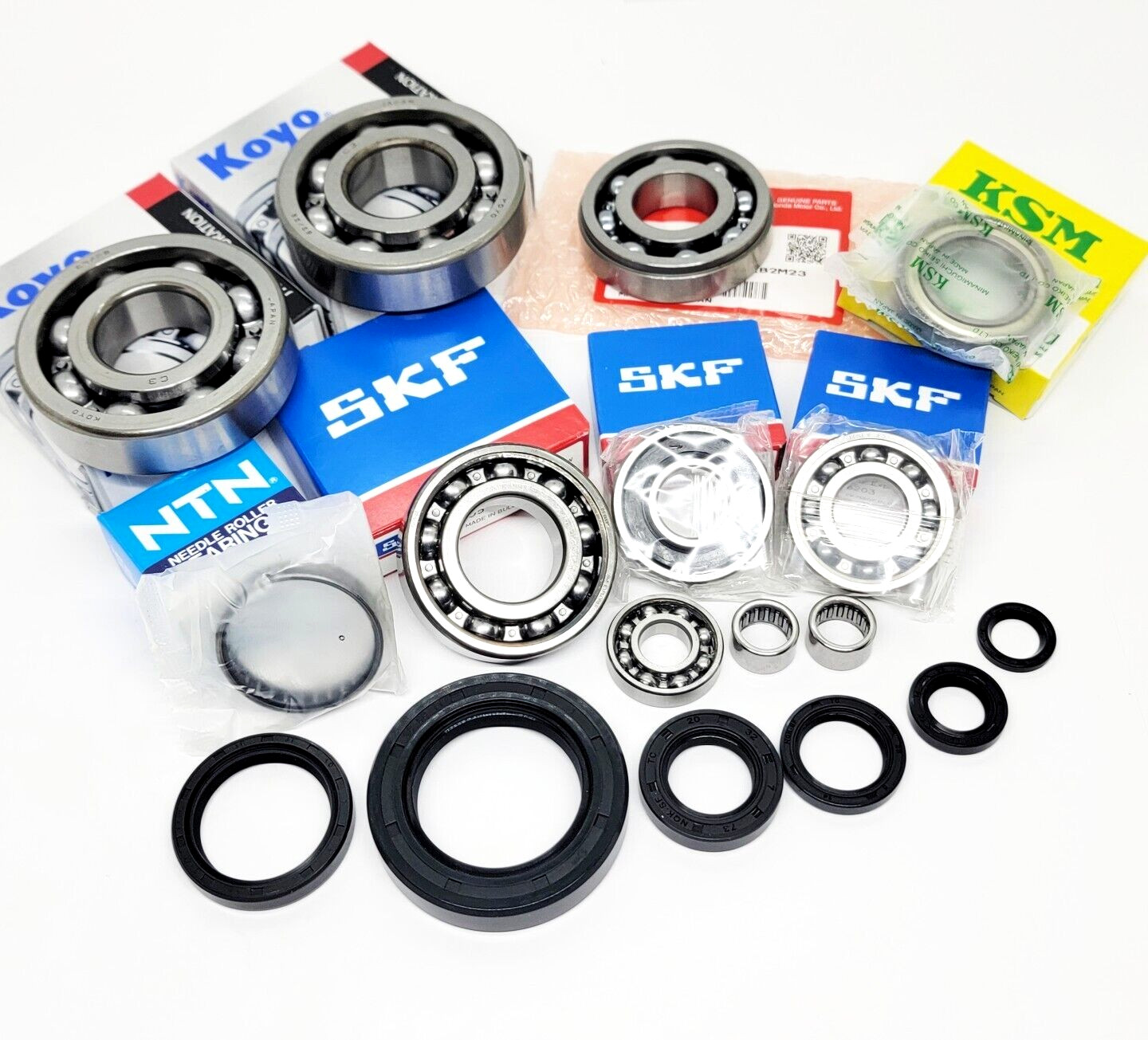 CR250 Engine Crank Shaft & Transmission Bearings & Seals Kit 88-91 Koyo, SKF,