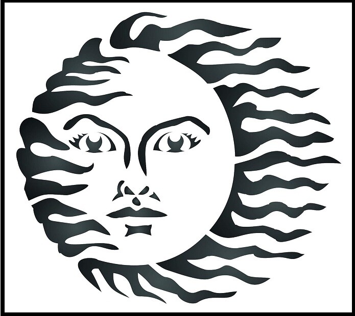 8"x9" Clear Plastic Stencil - Sun (SC536)