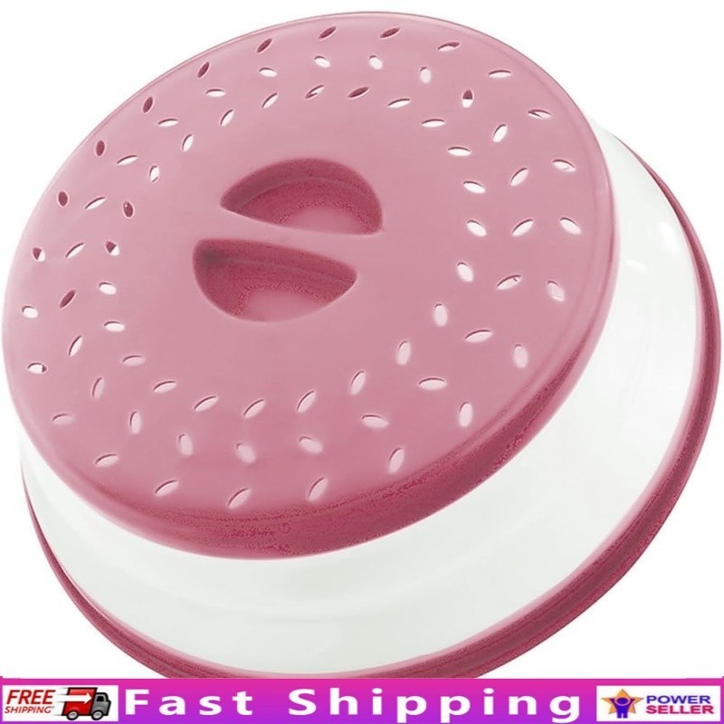 Microwave Cover Space Saving Food Splatter Protector W/ Strainer Function New