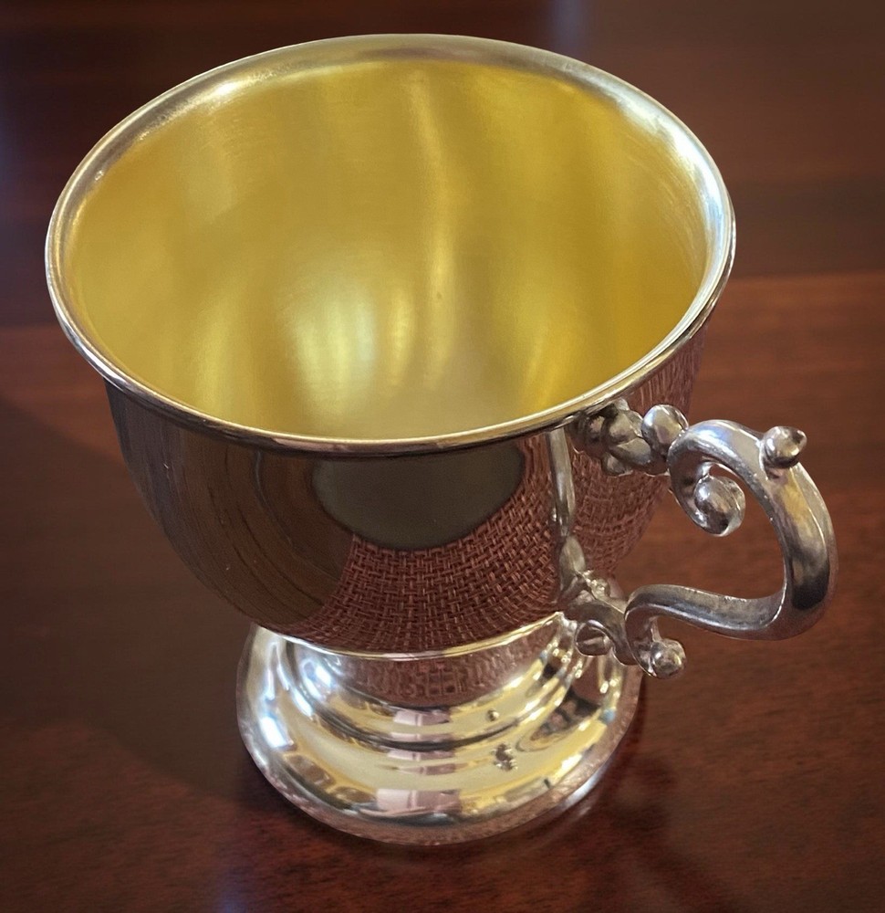 Silver-plated copper punch bowl with grape motif