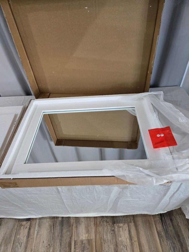 Austen 22" W x 30" H Rectangular Framed Wall Mount Bathroom Vanity Mirror White
