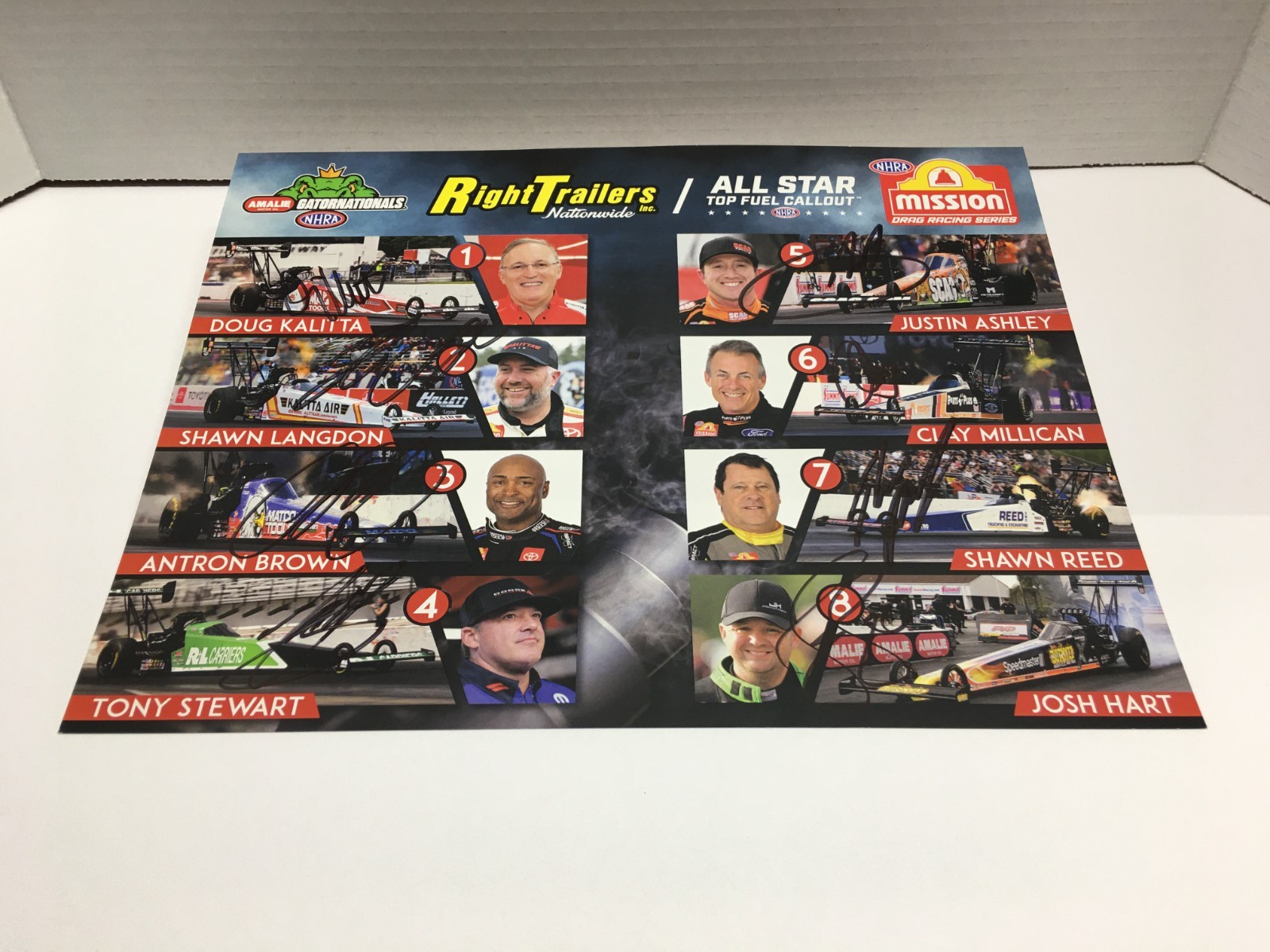 2026 TONY STEWART +7 NHRA "ALL-STAR TOP FUEL CALLOUT" AUTOGRAPHED HERO CARD
