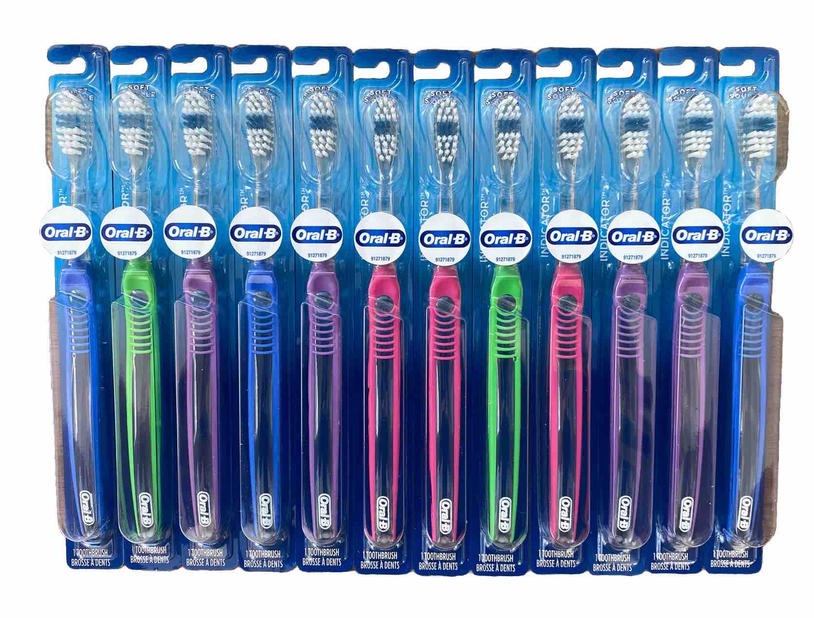 12 Pack Oral-B Indicator 35sft Soft Adult Manual Toothbrushes Multicolor