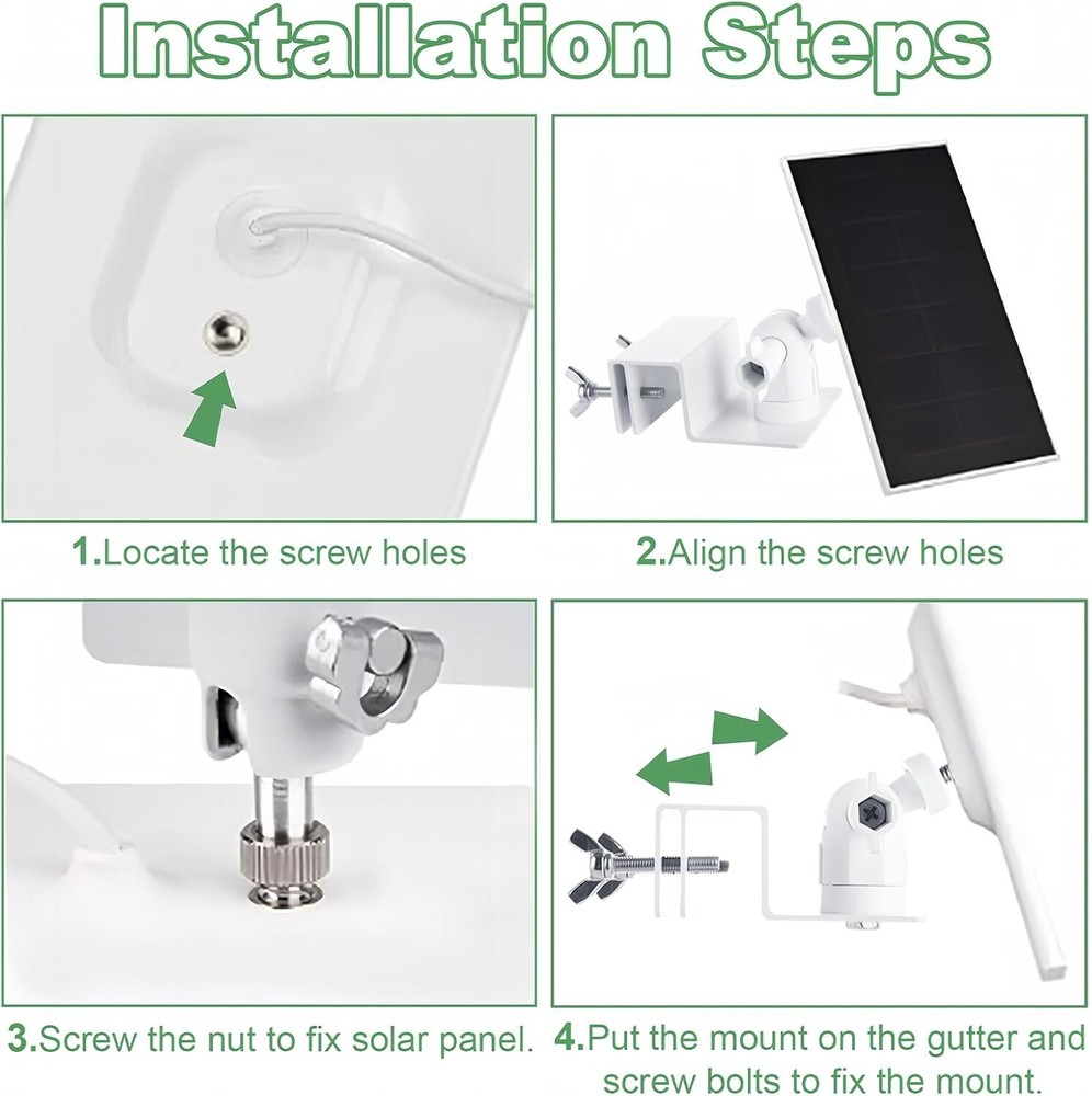 Gutter Mount for Ring Solar Panel,Eufy,Arlo, Arlo pro, Arlo pro2, Reolink Cams