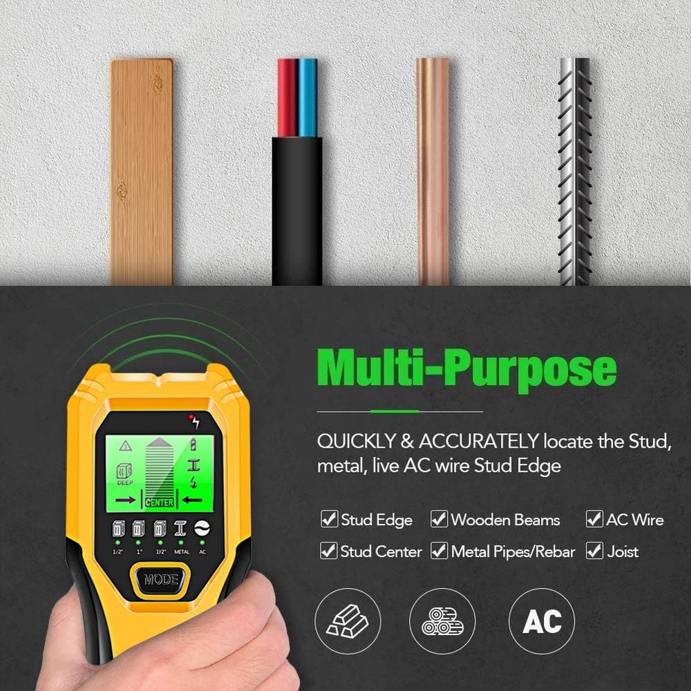 Stud Finder Wall Scanner 5 in 1 Multifunctional Upgraded Smart Wall Scanner, ...