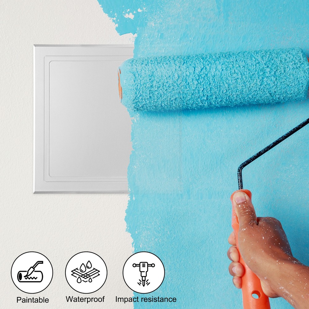 5x5 Inch(120x120mm) Self-Adhesive Access Panel, Access Doors, Silver Tone