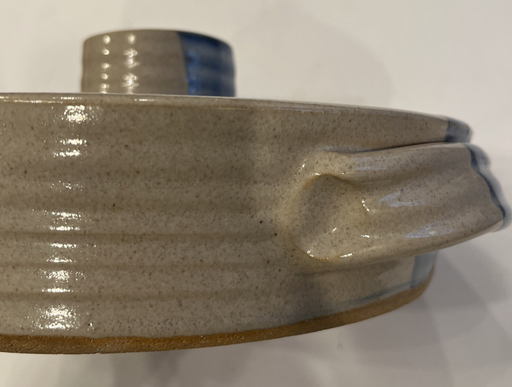 Handmade Stoneware Pottery Deep-Dish Upright Chicken Oven Roaster Bakeware