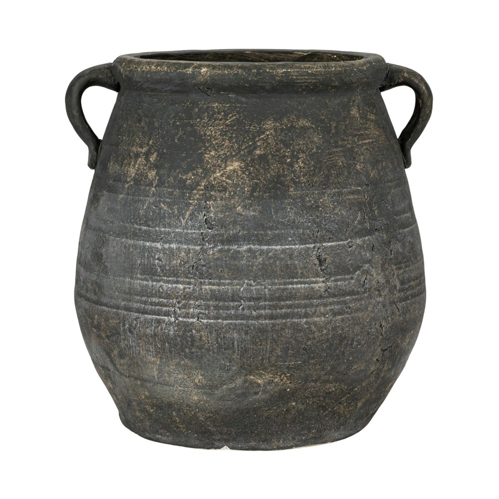 Whitewashed Terra-Cotta Urn, Grey