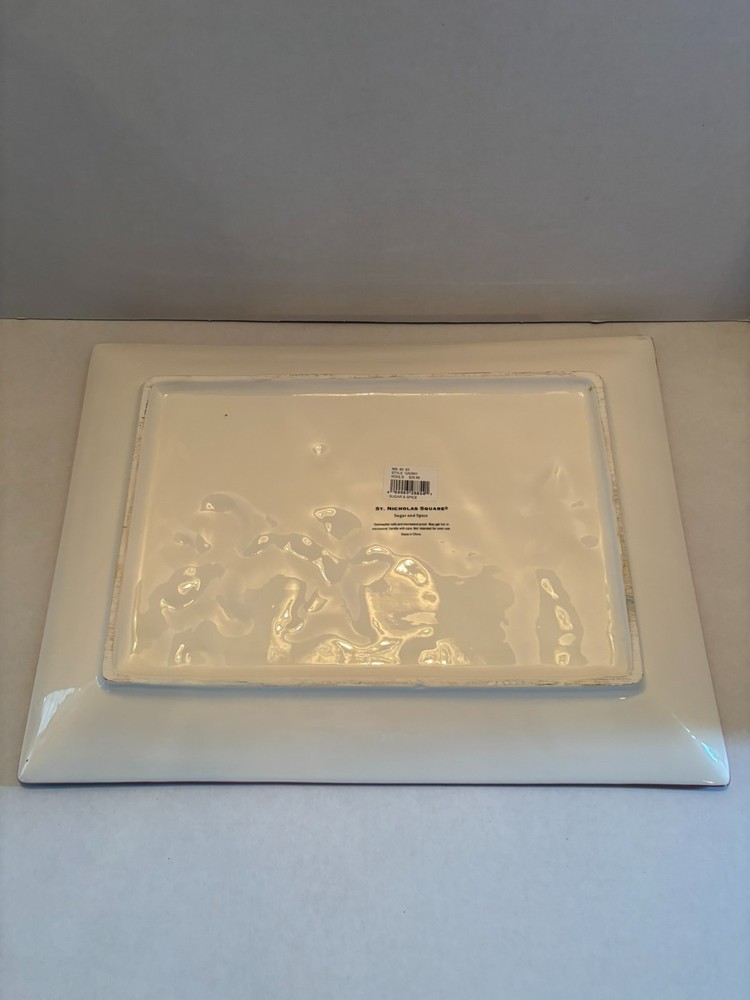 St. Nicholas Square "Sugar and Spice" Serving Tray Ceramic Rectangle 16.5 inches
