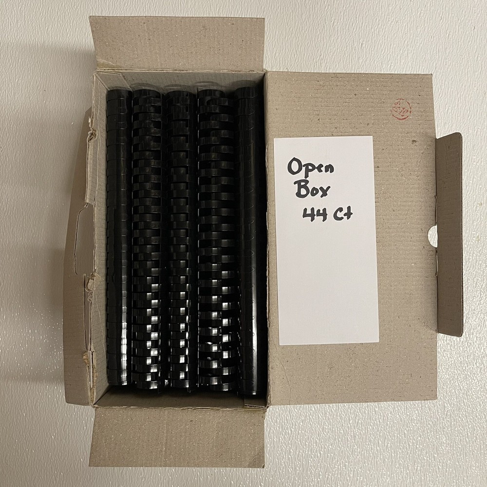 OfficeMax Plastic Binding Combs, 1", Black, 44 Ct Box, NEW-OPEN BOX