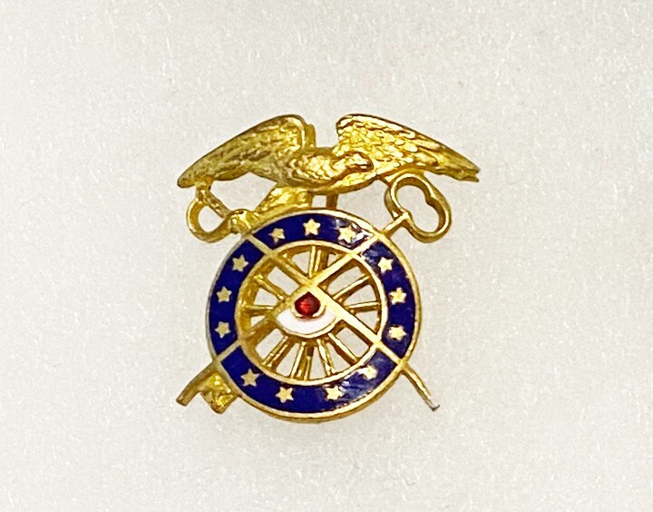 1920's Quartermaster Collar Device Very Domed In Appearance