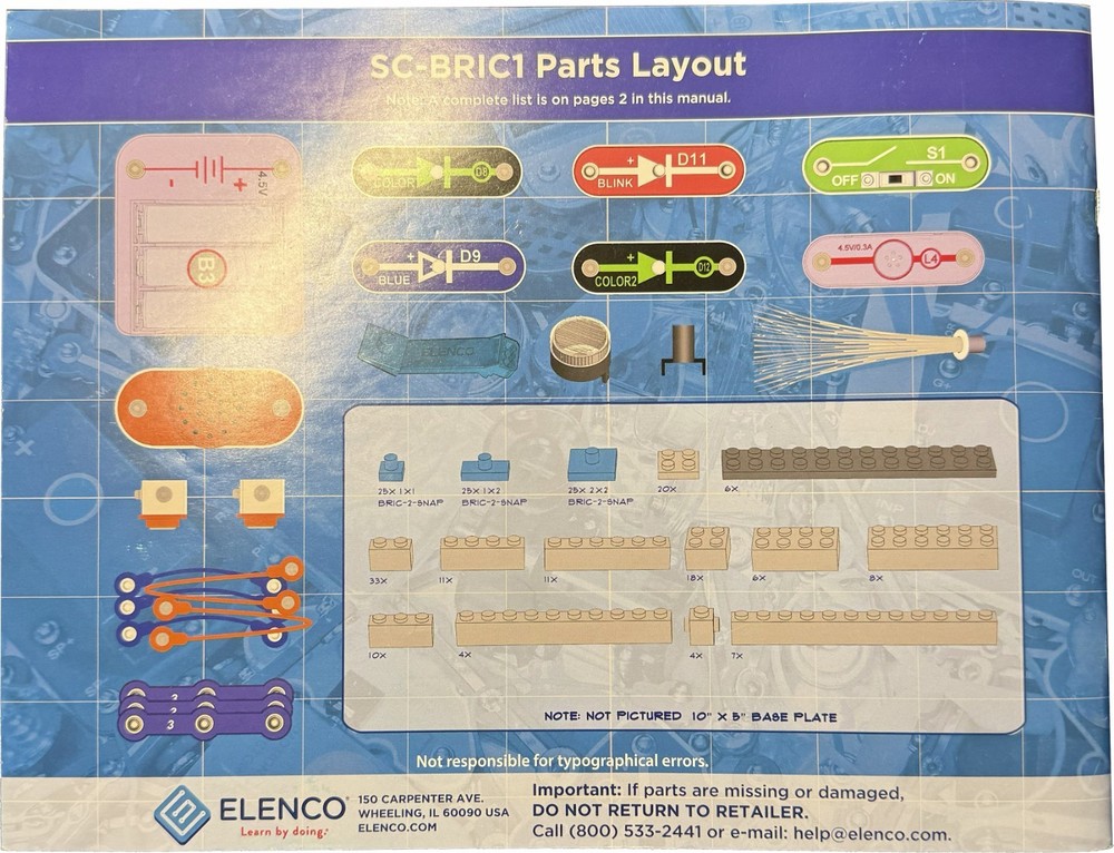 Elenco Snap Circuits Instruction Booklet: BRIC: Structures, Rev C, 2018