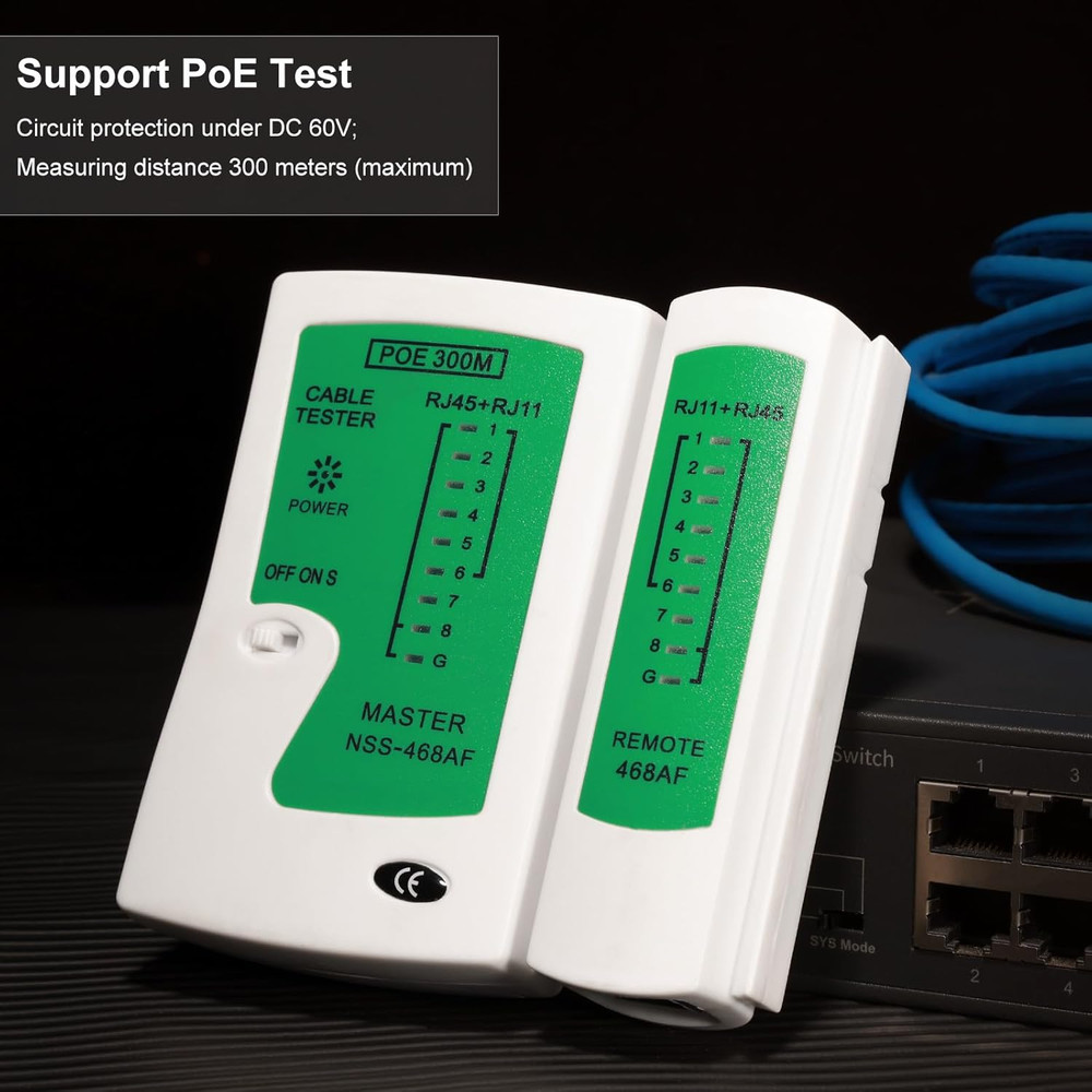 LAN Network Cable Tester/Continuity Tester for RJ45 RJ11 RJ12 Data Cable Twisted
