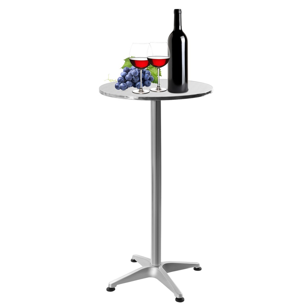 23.6" Round Pub Table Bistro Bar Height Cocktail Table W/ 90° Foldable Table