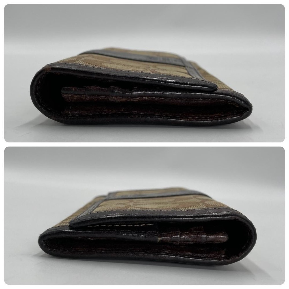 Authentic Coach Long Wallet, Canvas, Brown Signature