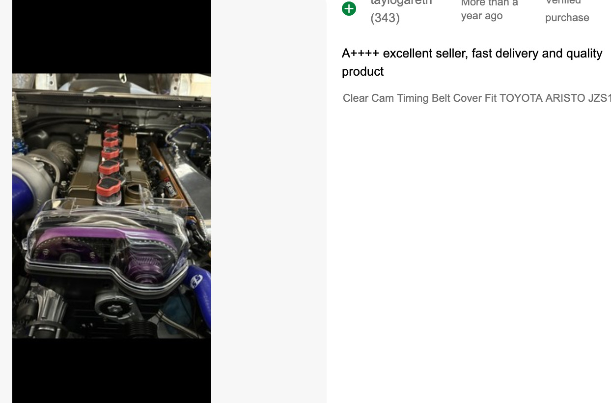 Clear Cam Timing Belt Cover Fit TOYOTA ARISTO JZS161 SUPRA JZA80 2JZ GTE VVTi