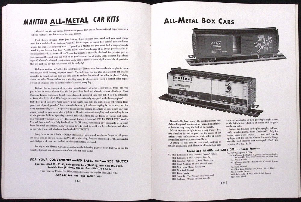 1948 Mantua Model Railroading Catalog and Handbook