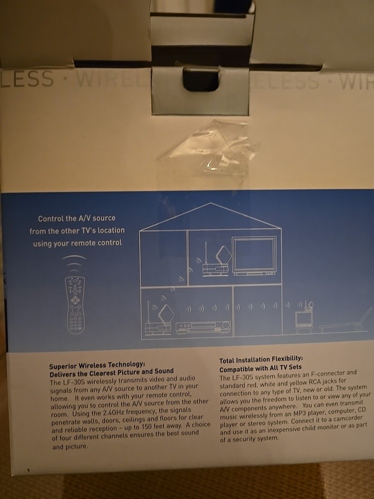 Terk Wireless A/V Transmitter & Receiver LF-30S Digital Media Streamer READ!