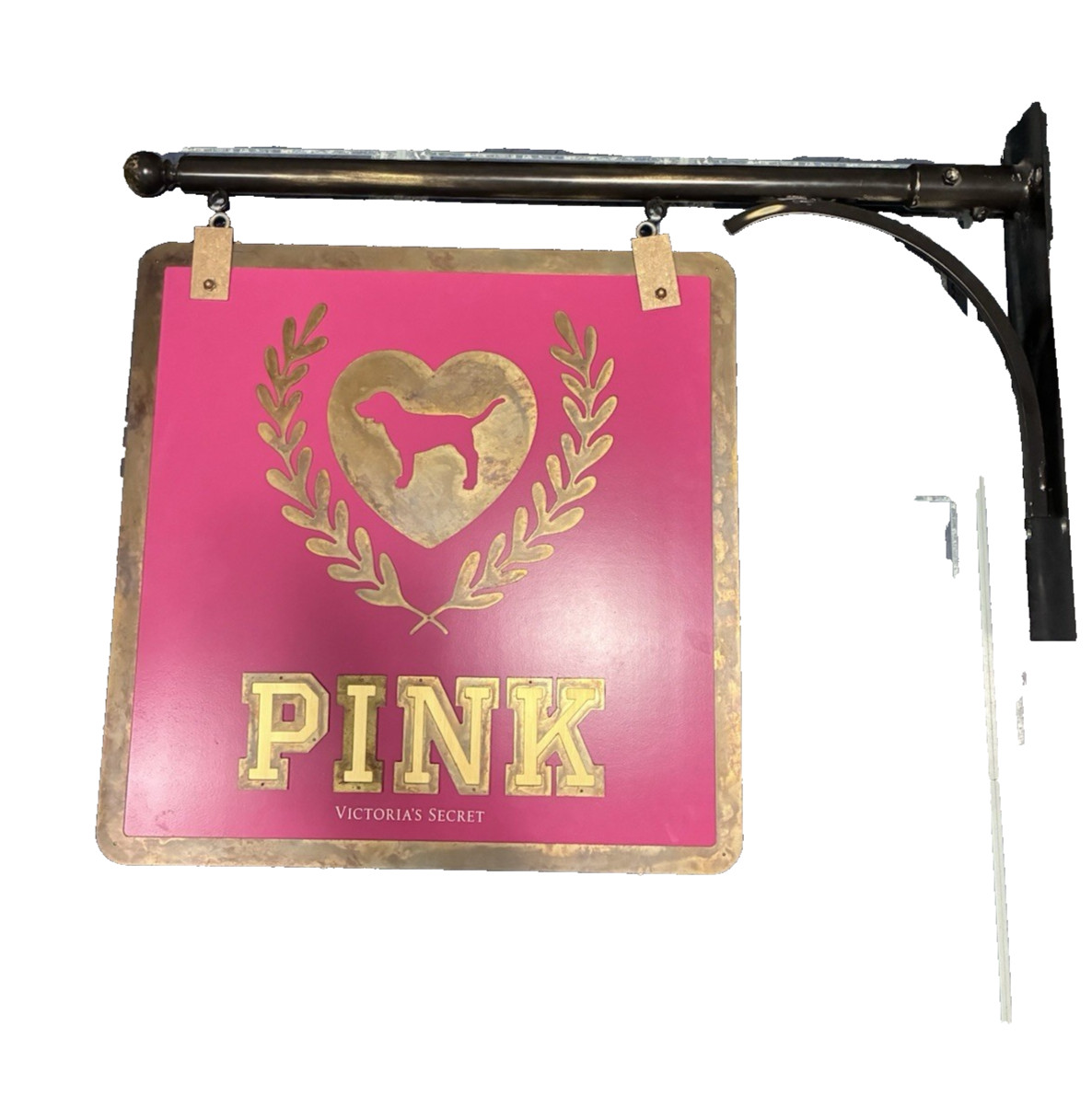 24x24x3 Victorias Secret Store Double Sided Hanging Sign,Bracket,Clips PINK LOGO