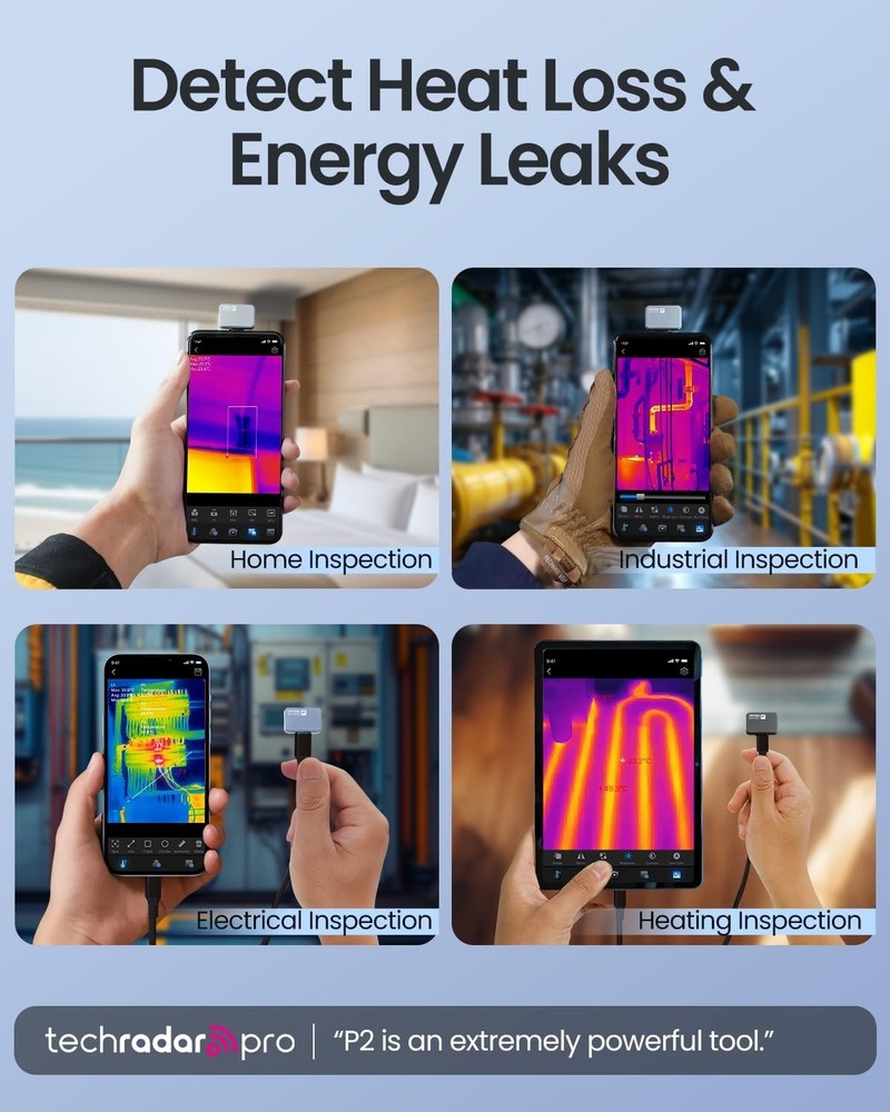 Compact Android-Compatible P2 Thermal Camera - Ultra-Clear 512x384 IR Technology