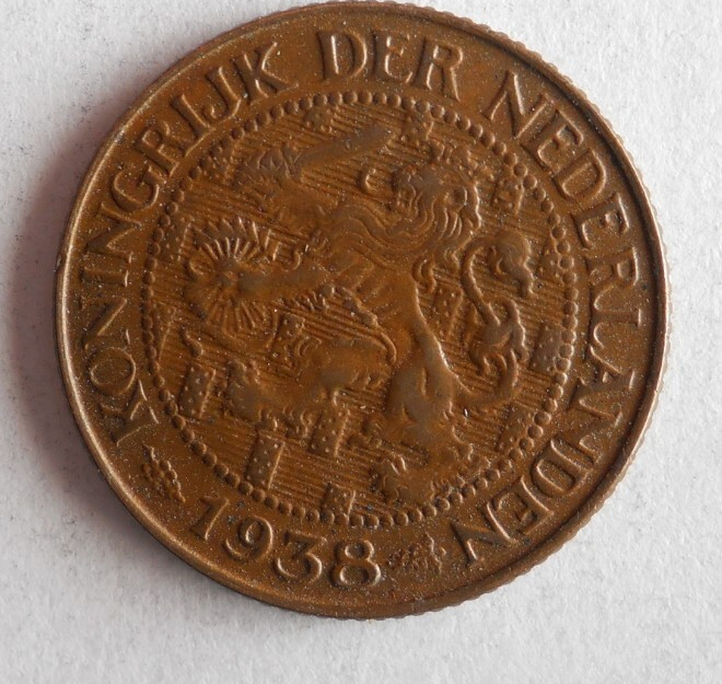 1938 NETHERLANDS CENT - Excellent Coin - FREE SHIP - Netherlands Bin #E