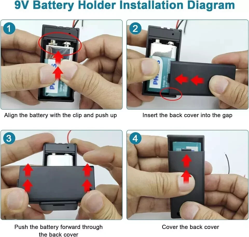 2PACK 9V Battery Holder,9V Holder with Switch,9 Volt Holder...