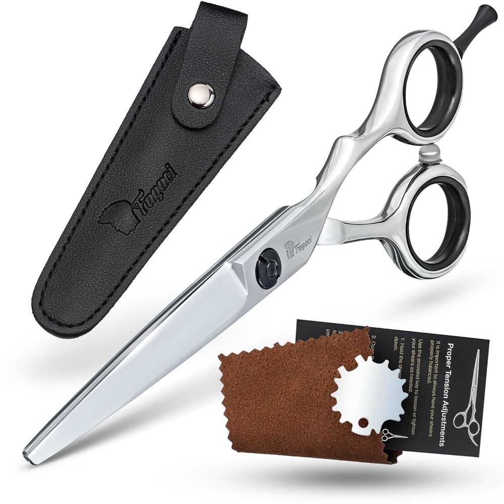 Fagaci Hair Cutting Scissors 6" Razor-Sharp, Professional Silver