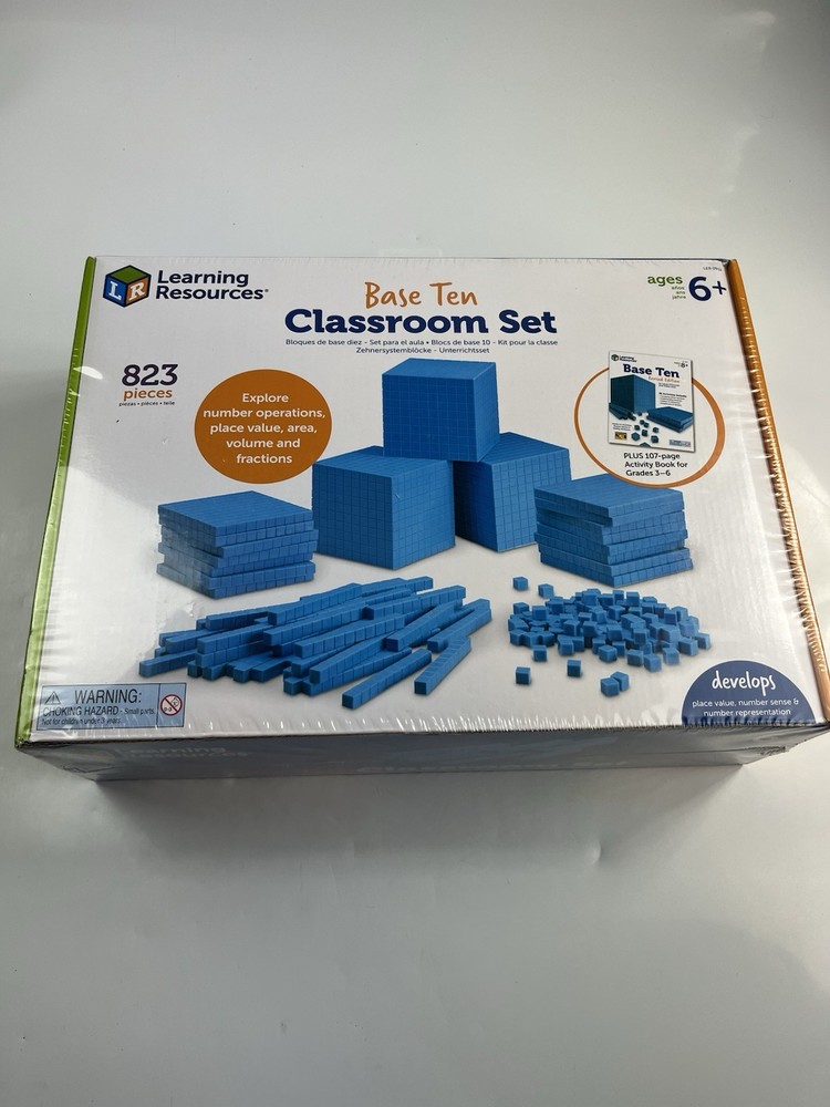 Learning Resources Base Ten Blocks Classroom Set Grades 1+ Ages 6+, 823 Pc