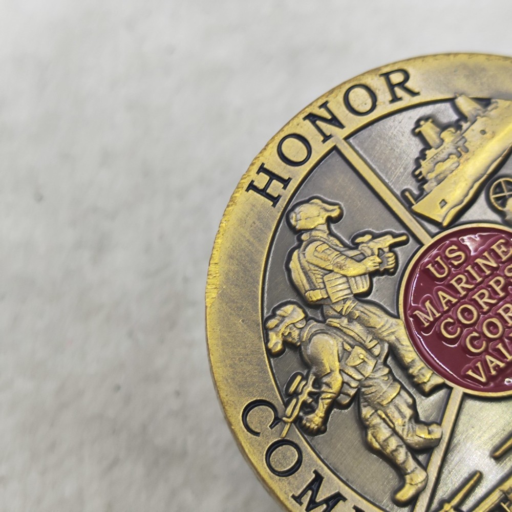 US Marine Corps Core Values Challenge Coin